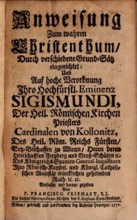 Anweisung zum wahren Christenthum