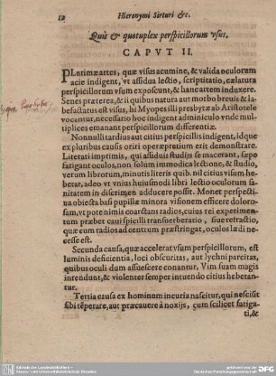 Quis & quotuplex perspicillorum usus. CAPUT II.