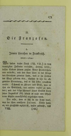 I. Innere Unruhen in Frankreich. (1618 - 1624.)