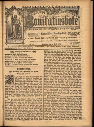 Erste Ausgabe vom Sonntag, den 09. April 1905.