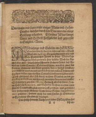 Das walte und segne unser einiger Mittler[...]