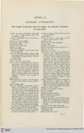 Index II: Subjets – Authorities