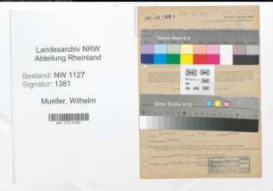 Entnazifizierung Wilhelm Mueller , geb. 01.04.1890 (Amtssekretaer)