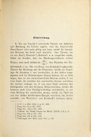 Zur Brechung und Dispersion des Lichtes in den Metallen ...