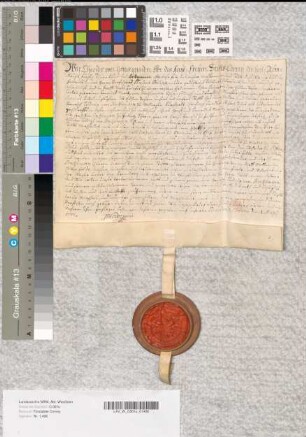 Theodor, Abt des Stifts Corvey, belehnt den Benedict Moritz von Stockhausen, kurkölnisch und fürstlich münsterischer Hauptmann, als Bevollmächtigten des Henrich Ludwig von Stockhausen zu Wellersen (Wellresen), Erbmarschall des Stifts Corvey, Sohn des verstorbenen Burchards Christoph Friedrich, und der sämtlichen Stockhausen mit des Stifts Marschallat mit den dazugehörigen Gütern zu Maygadessen, Eversen [bei Nieheim], Oldendorff [wüst], "Eylersen", Jerzen [wüst] über Lütmarsen, Corvey, "Walhausen", Höxter und der von Stockhausen.