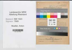 Entnazifizierung Anton Mueller , geb. 08.10.1893 (Milchmann)