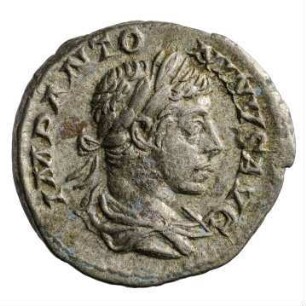 Münze, Denar, 219 n. Chr.