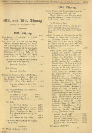 193. und 194. Sitzung. Freitag den 10. Dezember 1920