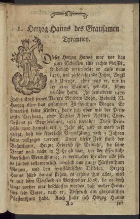 I. Herzog Hanns des Grausamen Tyranney.