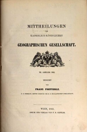 Mitteilungen der Geographischen Gesellschaft Wien. 7, 7. 1863