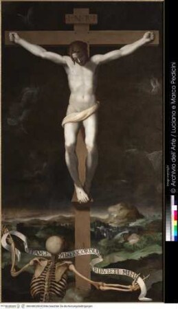 Kreuzigung Christi mit Memento Mori
