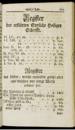 Register der erklärten Sprüche Heiliger Schrifft.