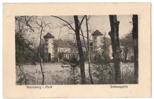 Postkarte Rheinsberg i. Mark, Schlosspartie, 1914