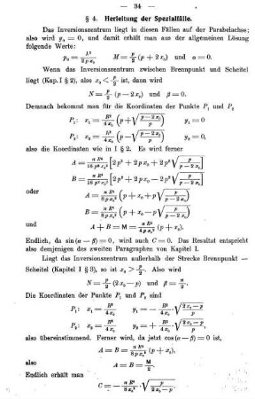§ 4. Herleitung der spezialfälle.