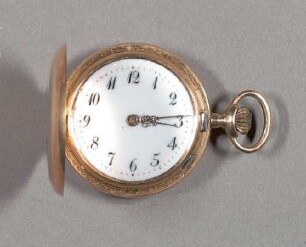 Goldene Damen-Taschenuhr mit weißem Zifferblatt