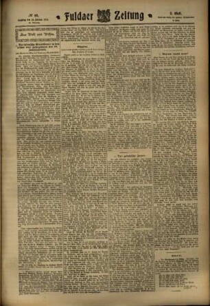 Dritte Ausgabe vom Samstag, den 18. Februar 1911.