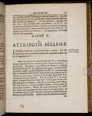 Caput II. De Attributis Ecclesiæ.