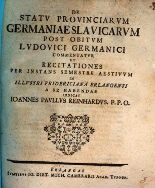 De Statv Provinciarvm Germaniae Slavicarvm Post Obitvm Lvdovici Germanici