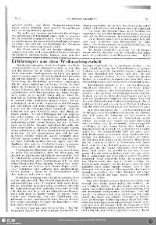 Erfahrungen aus den Weihnachtsgeschäft