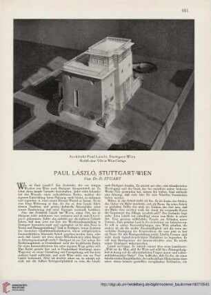 Paul László, Stuttgart-Wien