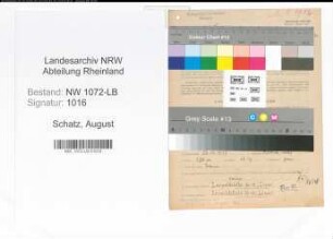 Entnazifizierung August Schatz , geb. 28.11.1889 (Telegrafenbeamter)