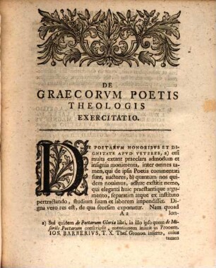 Exercitatio philol. de theologis Graecorum secunda, qua de Graecorum poetis theologis disserit simul et vero recitationes pro cathedra scholae Misenensis superiore a se habendas indicat M. Georgius Sigismundus Greenius