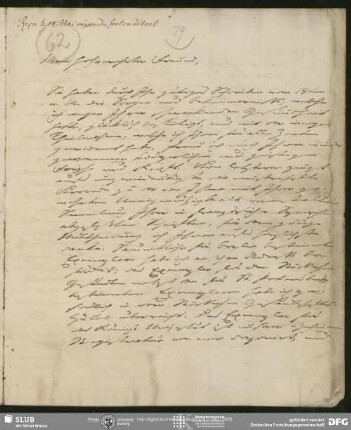 Eigenh. Brief von Johannes Schulze an August Wilhelm von Schlegel, Berlin, 10.05.1842