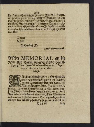 497-499 Memorial 20. September 1607