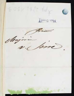 Brief von Clara Schumann an eine Majorin