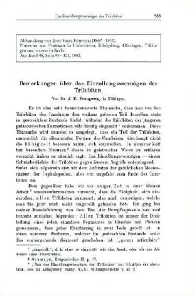 Bemerkungen über das Einrollungsvermögen der Trilobiten [Bd. 48, 1892]