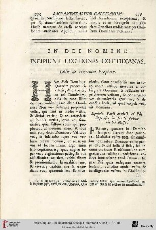 In Dei Nomine incipiunt lectiones Cottidianas