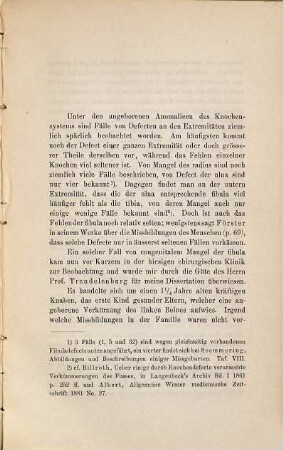 Ueber congenitalen Defect der Fibula : Inaug. Diss.
