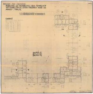 Siedlung Attilahöhe, Berlin-Tempelhof: Wittekindstraße 78-80, Arnulfstraße 63-67, Totilastraße 25-29: Grundriss Obergeschoss