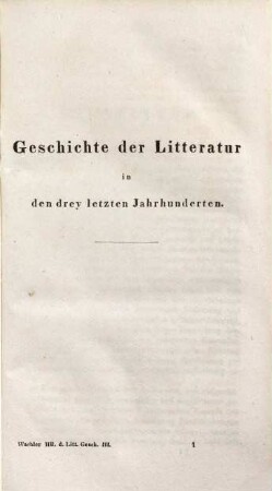 Handbuch der Geschichte der Litteratur, 3. Geschichte der neueren Nationalliteratur