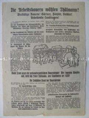 Propagandaflugblatt der KPD Bezirk Sachsen zur Reichspräsidentenwahl 1932