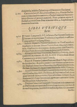 Libri Utriusque Iuris.