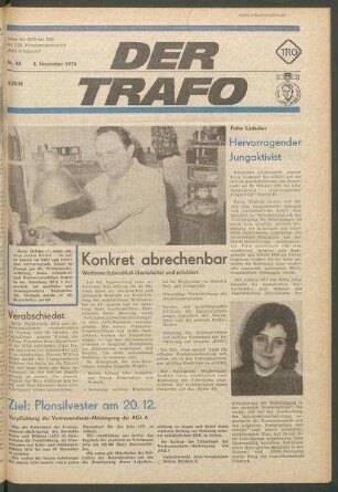 TRO-Betriebszeitung 'Der Trafo'; Nr. 44/1974 (4. November 1974)