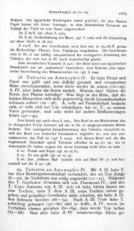 29. Tušratta an Amenophis IV.