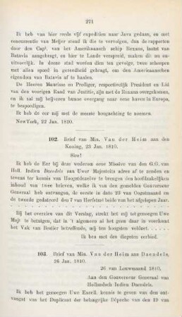 103. Brief van Min. Van der Heim aan Daendels, 26 Jan. 1810