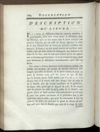 Description Du Lievre.