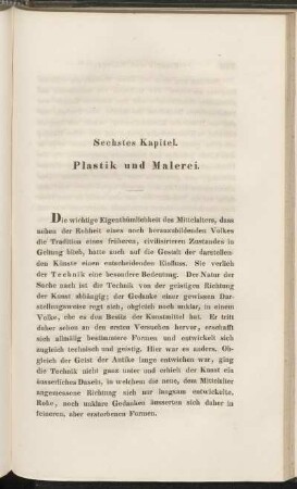 Sechstes Kapitel. Plastik und Malerei.