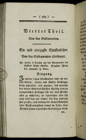 Ein und vierzigste Christenlehre. Von den Sakramenten überhaupt.