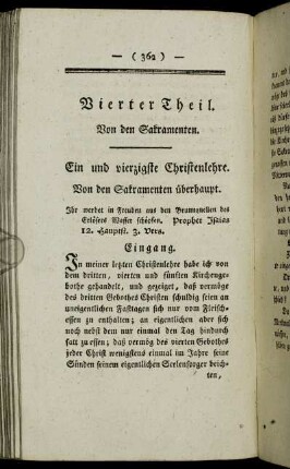 Ein und vierzigste Christenlehre. Von den Sakramenten überhaupt.