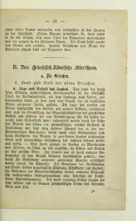 B. Das Griechisch-Römische Alterthum