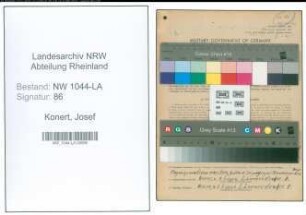 Entnazifizierung Josef Konert , geb. 04.05.1900 (Bergmann)