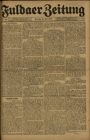 Ausgabe vom Freitag, den 30. Juli 1920.