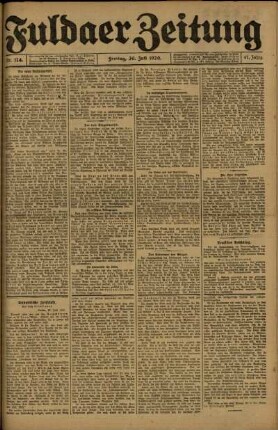 Ausgabe vom Freitag, den 30. Juli 1920.