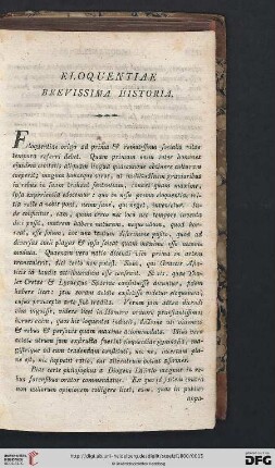 Eloquentiae brevissima historia