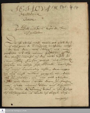 Brief von [Unbekannt] an [Unbekannt].