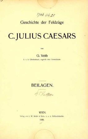 Geschichte der Feldzüge C. Julius Caesars